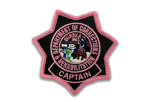 Captain <br> CDCR Pink Ribbon <br> Star Badge Patch