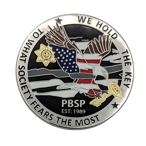 Pelican Bay State Prison <BR> We Hold The Key <br> Challenge Coin