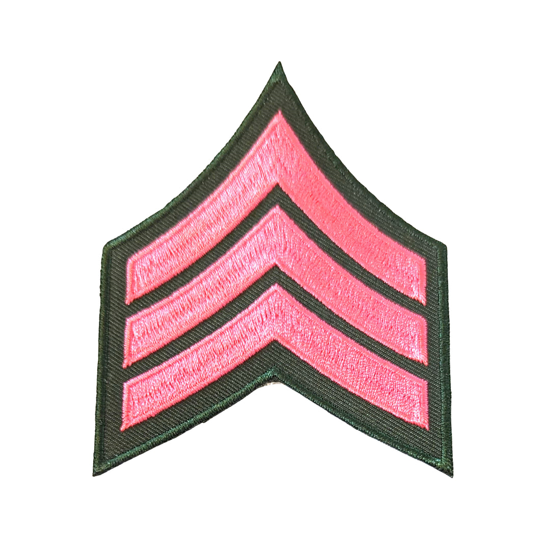 Pink & Sheriff Green <br> Chevron Patch