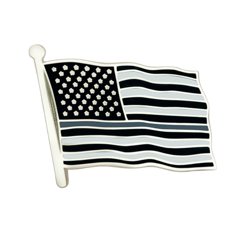 Grey Line <br> US Flag Lapel Pin