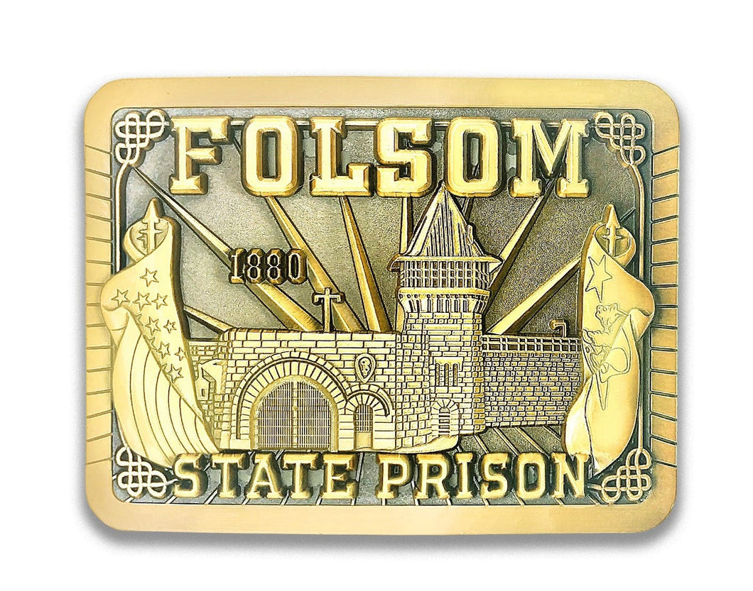 FOLSOM STATE PRISON <BR> Belt Buckle <br> Rectangle