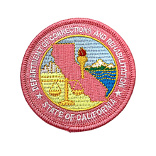 New for 2024 <br> Pink Non-Custody<br> Calif State Seal Patch <br> Iron-on