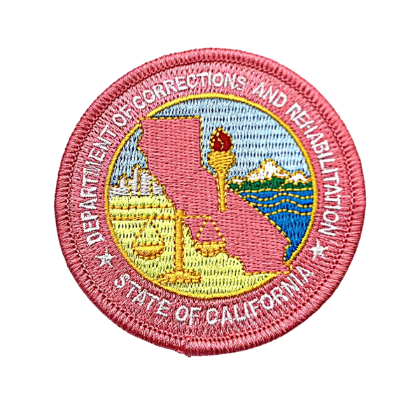 New for 2024 <br> Pink Non-Custody<br> Calif State Seal Patch <br> Iron-on