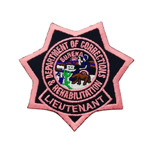CDCR LIEUTENANT <br> Pink Ribbon <br> Star Badge Patch