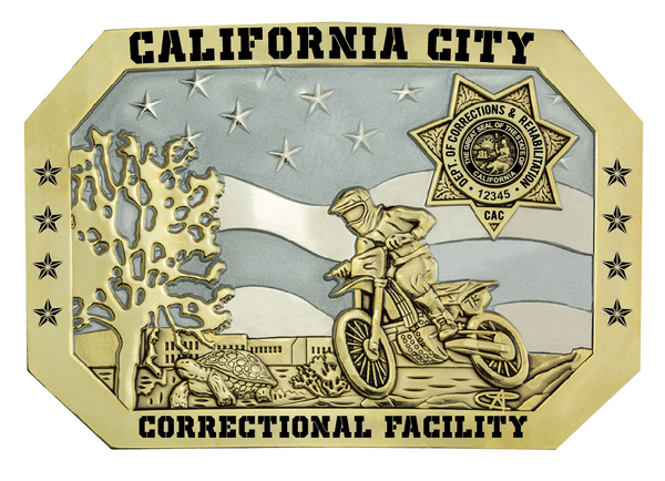 CUSTOM ORDER <br> California City Correctional Facility <br> Belt Buckle