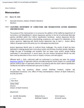 CDCR SERGEANT <br> Autism Awareness <br> Ribbon Badge Patch