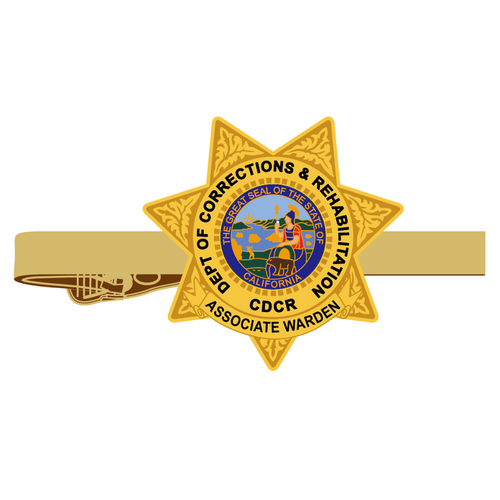 PRE-SALE - GOLD <br> ASSOCIATE WARDEN <br> CDCR Badge Tie Clip