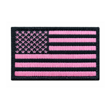 US Flag Patch <br> Pink Ribbon <br> Velcro Back