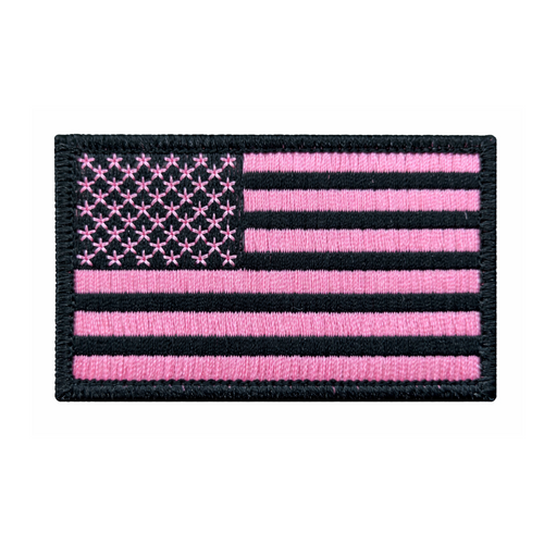 US Flag Patch <br> Pink Ribbon <br> Velcro Back