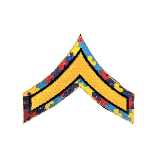Chevron Single Stripe <br> Autism Awareness Patch <br> Iron On Back