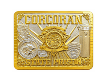 CORCORAN STATE PRISON <BR> Belt Buckle <br> Gold and Silver