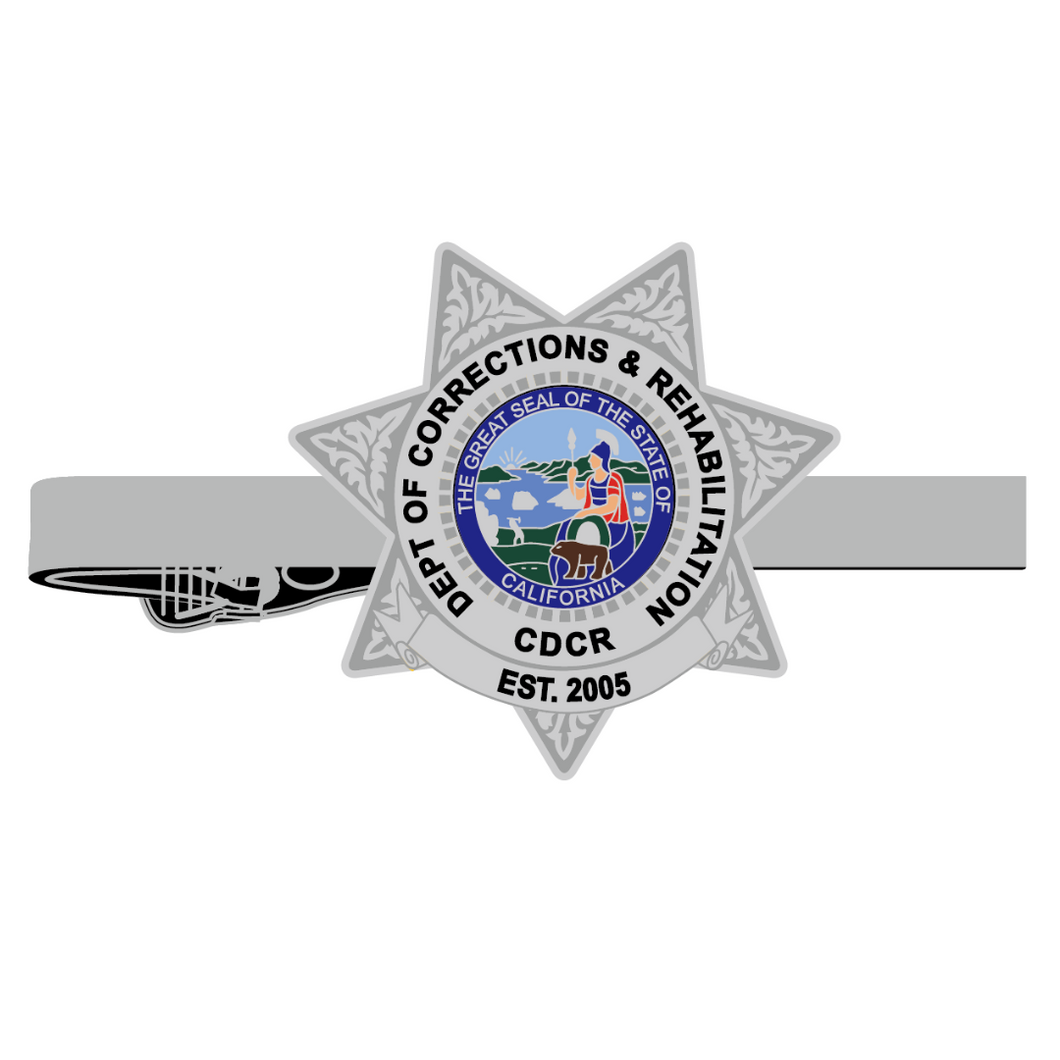 PRE-SALE <br> SILVER - CDCR Badge <br> Tie Clip