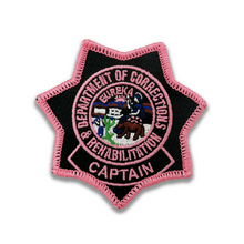 CDCR CAPTAIN <br> Pink Ribbon <br> Star Badge Patch