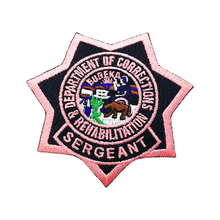 CDCR SERGEANT <br> Pink Ribbon <br> Star Badge Patch