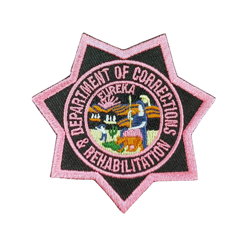CDCR OFFICER <br> Pink Ribbon <br> Star Badge Patch