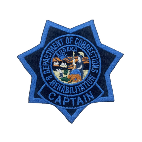 CAPTAIN <br> CDCR Blue Ribbon <br> Star Badge Patch