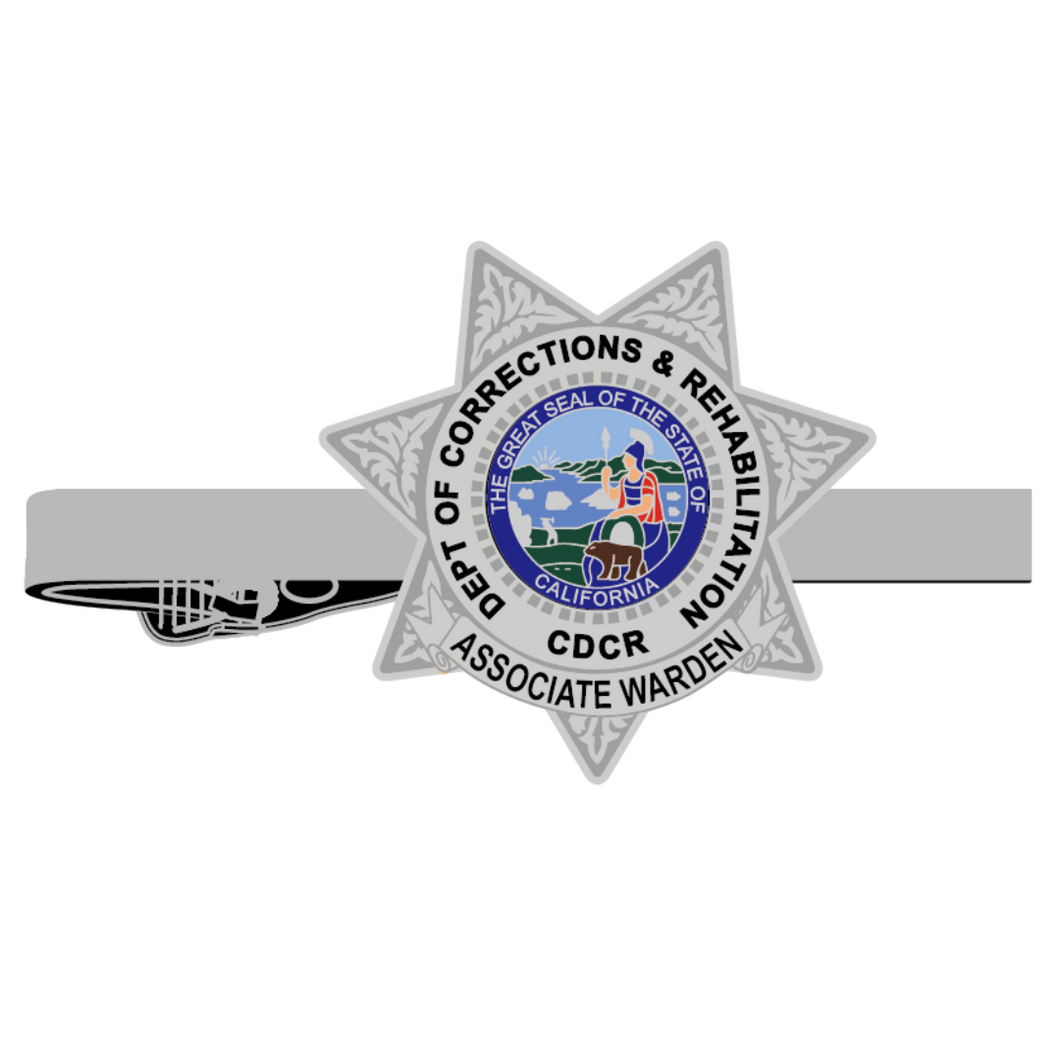 PRE-SALE - SILVER <br> ASSOCIATE WARDEN <br> CDCR Badge Tie Clip