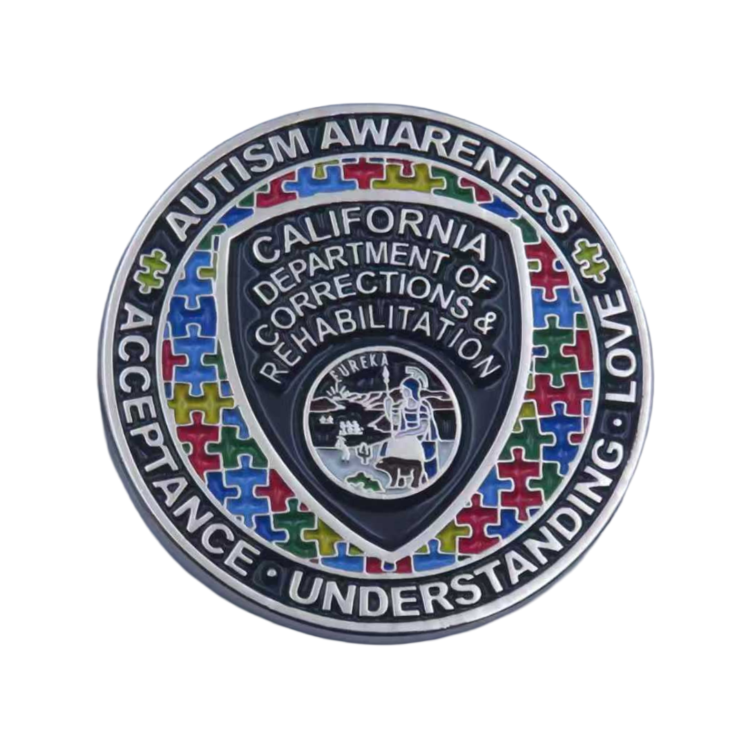 CDCR Autism Awareness Challenge Coin – Custom Pins & Buckles
