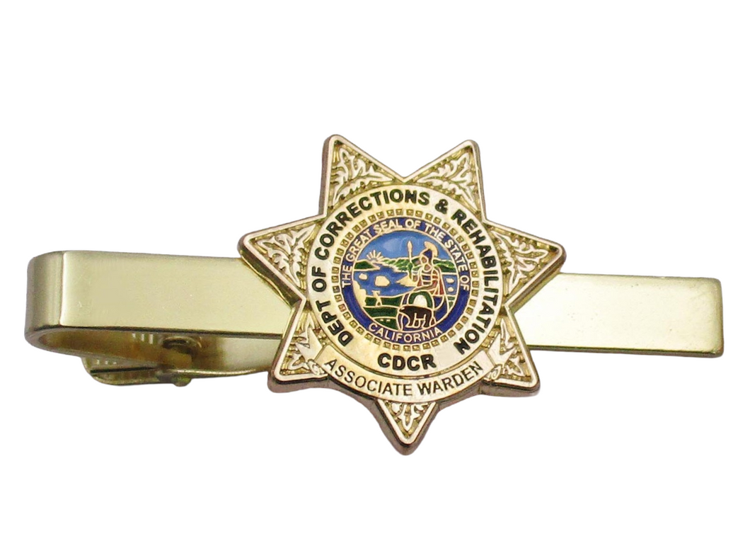 GOLD <br> ASSOCIATE WARDEN <br> CDCR Badge Tie Clip