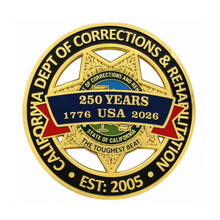 SALE til June 30th <br> CDC/CDCR  USA 250th Annivsary<br> Challenge Coin