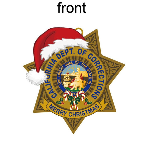 PRE-SALE - New 2025<br> CDCR/CDC Santa Hat <br> Badge Ornament