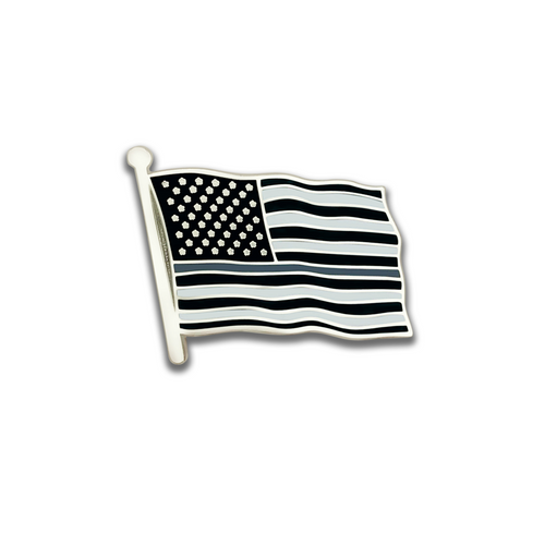 Grey Line US Flag Lapel Pin