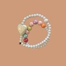 Elegant Hand Beaded Heart Bracelet Set