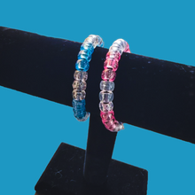 Elegant Pink & Blue Hand Beaded Bracelets
