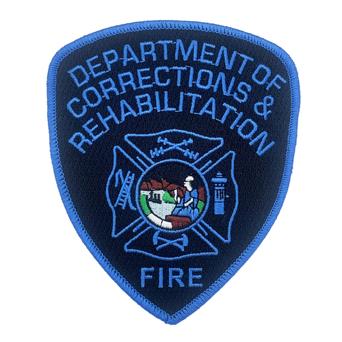 CDCR FIRE SHIELD <br> Blue Ribbon <BR> Arm Patch