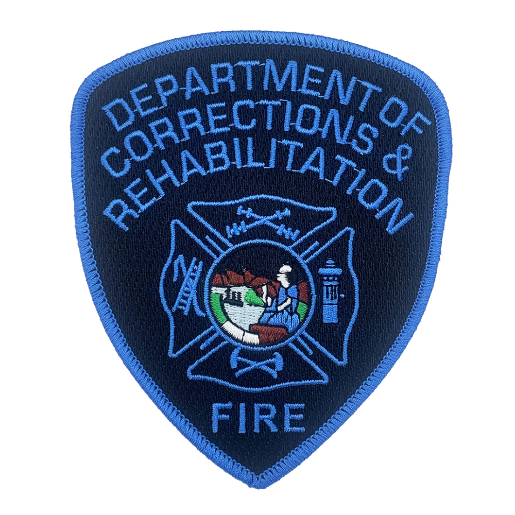 CDCR FIRE SHIELD <br> Blue Ribbon <BR> Arm Patch