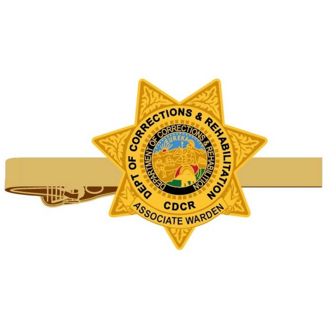 GOLD <br> ASSOCIATE WARDEN <br> CDCR Badge Tie Clip