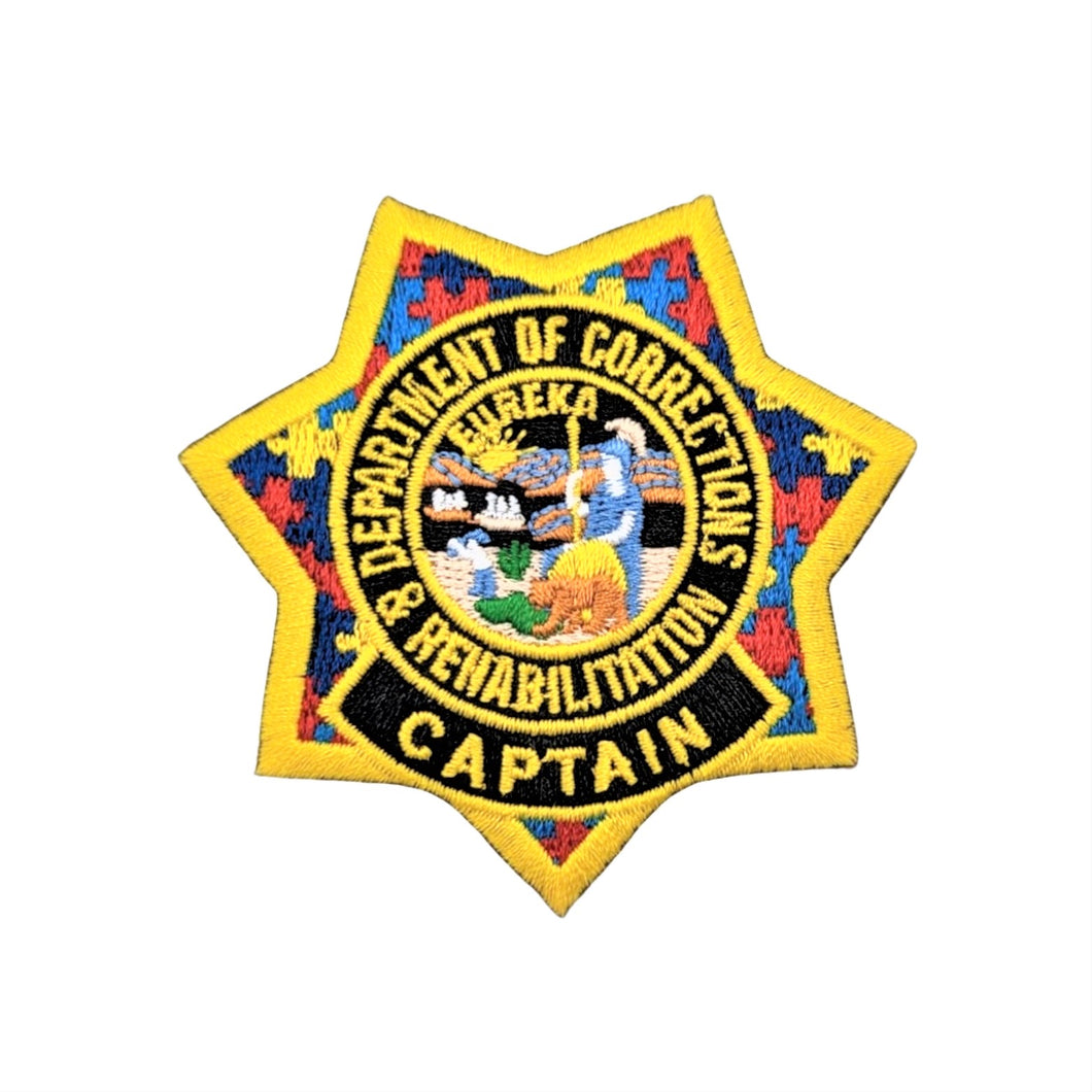 CDCR CAPTAIN <br> Autism Awareness <br>  Ribbon Badge Patch