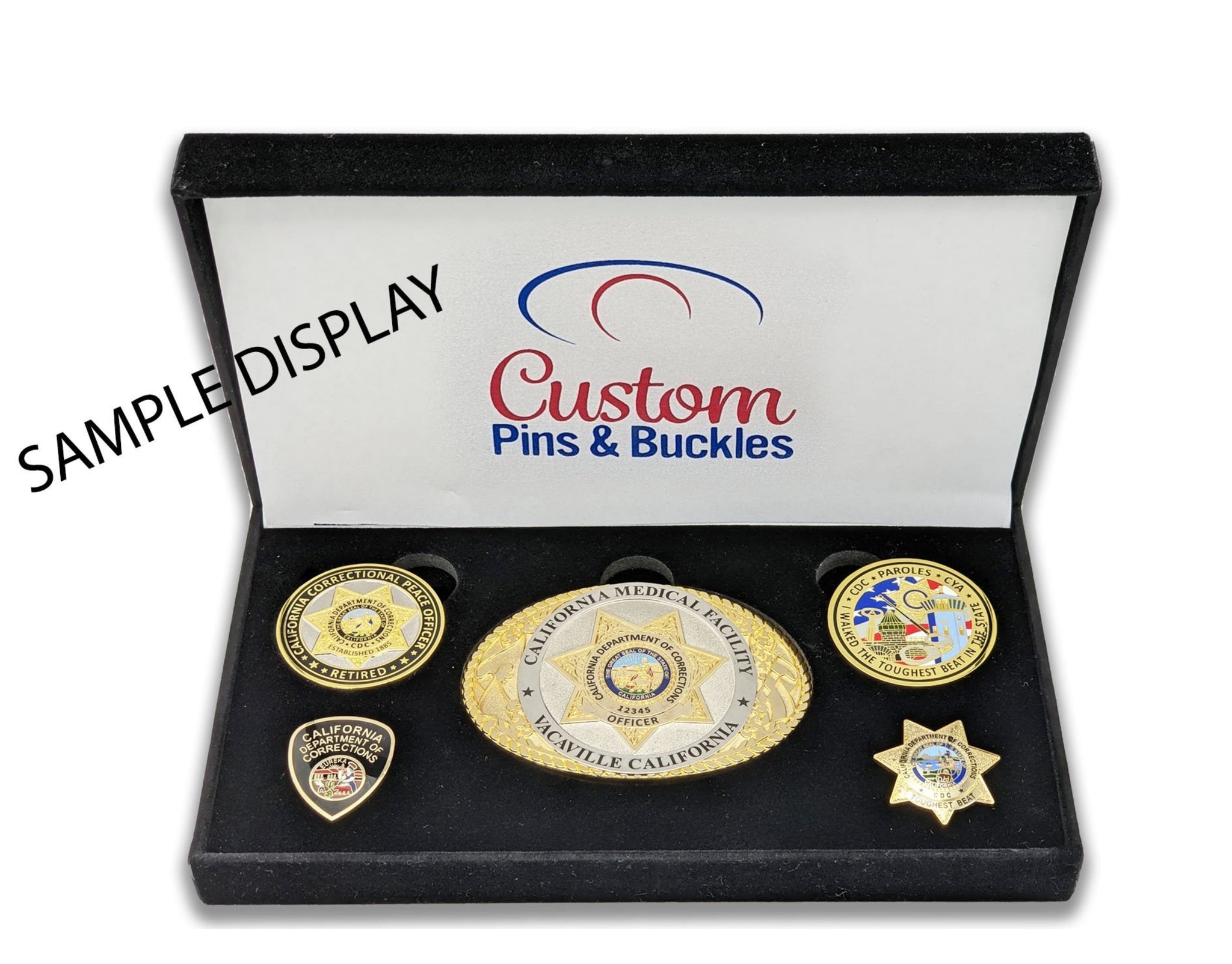 Oval Buckle/Coin/Lapel Pin Velvet Display Box Empty Custom Pins