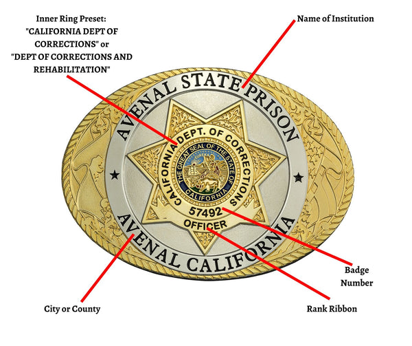 CUSTOM ORDER <br> Find Your CDCR <br> Institution Buckle!