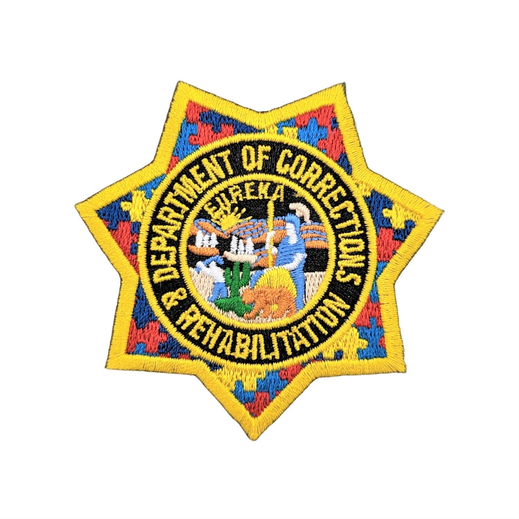 CDCR OFFICER <BR> Autism Awareness <br> Ribbon Badge Patch