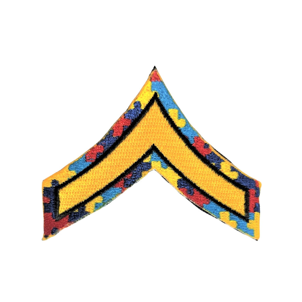 NEW for 2023 <br> Chevron Single Stripe <br> Autism Awareness Patch <br> Velcro Back
