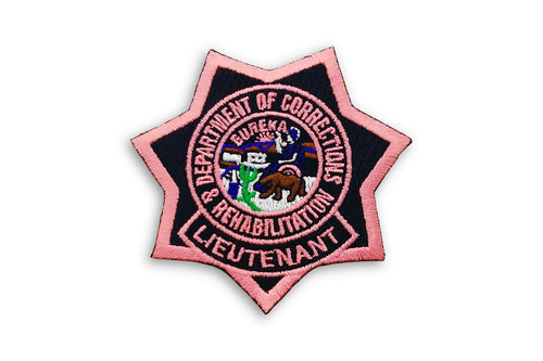 Lieutenant <br> CDCR Pink Ribbon <br> Star Badge Patch