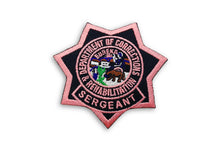 CDCR SERGEANT <br> Pink Ribbon <br> Star Badge Patch