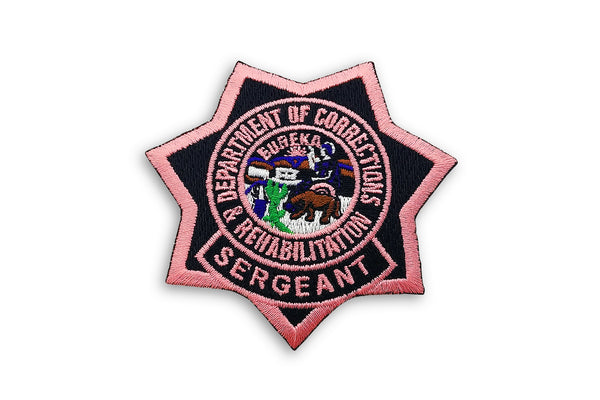 Sergeant <br> CDCR Pink Ribbon <br> Star Badge Patch