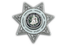 Sheriff Badge Law Enforcement Fidget Spinner Silver Saint Michael 