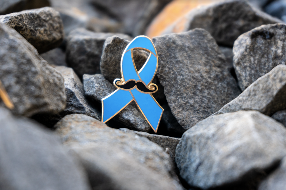 Blue Ribbon Series Mustache Lapel Pin #3 – Custom Pins & Buckles
