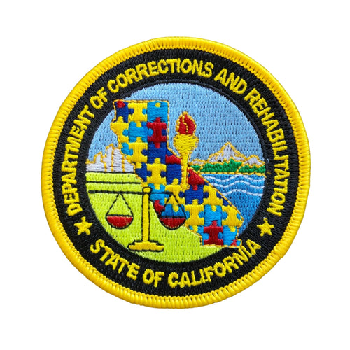 Non-Custody <br> CDCR Autism Awareness Patch <br> Iron On Back